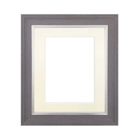 Scandi Slate Grey Frame with Ivory Mount for Image Size 10 x 4 Inch