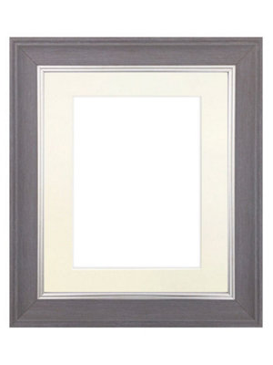 Scandi Slate Grey Frame with Ivory Mount for Image Size 15 x 10 Inch