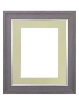 Scandi Slate Grey Frame with Light Grey Mount for Image Size 10 x 4 Inch