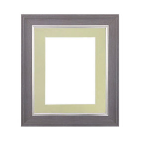 Scandi Slate Grey Frame with Light Grey Mount for Image Size 10 x 4 Inch