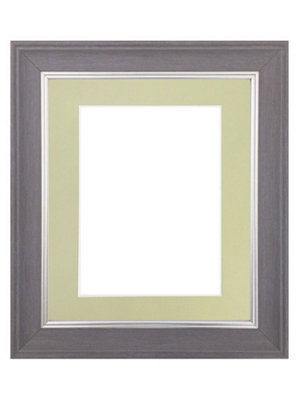 Scandi Slate Grey Frame with Light Grey Mount for Image Size 12 x 10 Inch