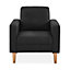 Scandi-style armchair with wooden legs - Bjorn - Dark Grey
