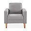 Scandi-style armchair with wooden legs - Bjorn - Light Grey