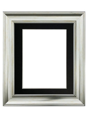 Scandi Vintage Silver Frame with Black Mount for Image Size 12 x 10 Inch