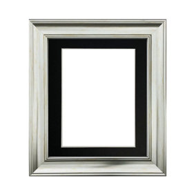 Scandi Vintage Silver Frame with Black Mount for Image Size 4.5 x 2.5 Inch