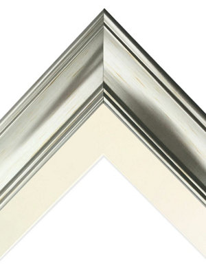 Scandi Vintage Silver Frame with Ivory Mount for Image Size 12 x 8 Inch