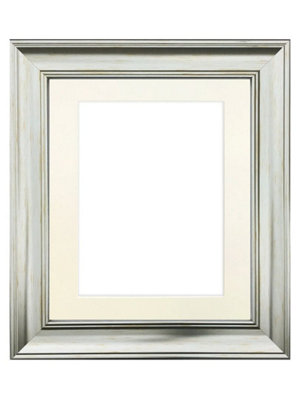 Scandi Vintage Silver Frame with Ivory Mount  for Image Size 24 x 16 Inch