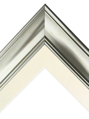 Scandi Vintage Silver Frame with Ivory Mount  for Image Size 24 x 16 Inch