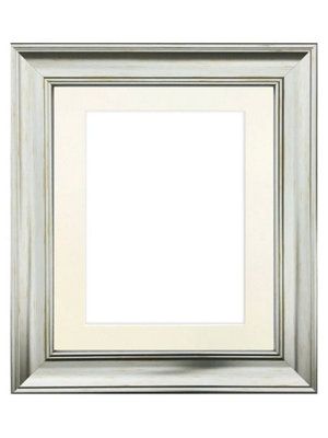 Scandi Vintage Silver Frame with Ivory Mount for Image Size 50 x 40 CM