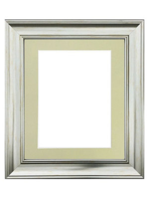 Scandi Vintage Silver Frame with Light Grey Mount for Image Size 40 x 30 CM