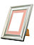 Scandi Vintage Silver Frame with Pink Mount for Image Size 7 x 5 Inch