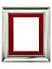 Scandi Vintage Silver Frame with Red Mount for Image Size 5 x 3.5 Inch