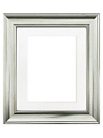 Scandi Vintage Silver Frame with White Mount for Image Size 15 x 10 Inch