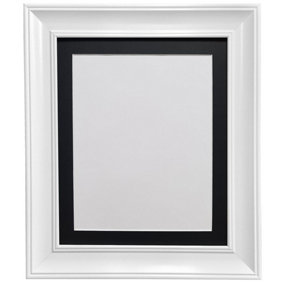 Scandi Vintage White Frame with Black Mount for Image Size 12 x 10 Inch