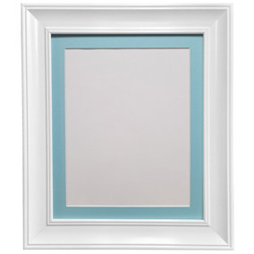 Scandi Vintage White Frame with Blue mount for Image Size 10 x 4 Inch