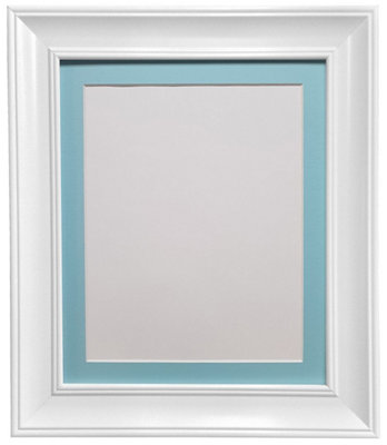 Scandi Vintage White Frame with Blue mount for Image Size 12 x 8 Inch