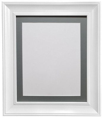 Scandi Vintage White Frame with Dark Grey mount for Image Size 12 x 10 Inch