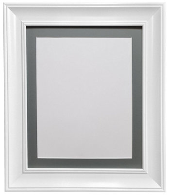 Scandi Vintage White Frame with Dark Grey mount for Image Size 12 x 8 Inch