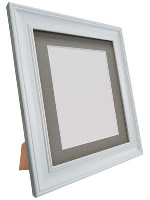 Scandi Vintage White Frame with Dark Grey mount for Image Size 8 x 6 Inch