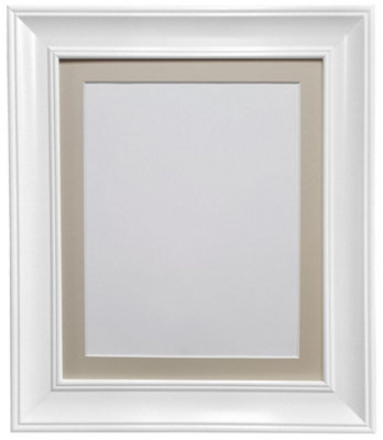 Scandi Vintage White Frame with Light Grey mount for Image Size 12 x 10 ...