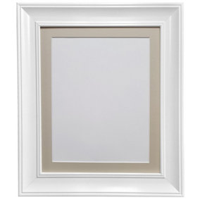 Scandi Vintage White Frame with Light Grey mount for Image Size 12 x 10 Inch