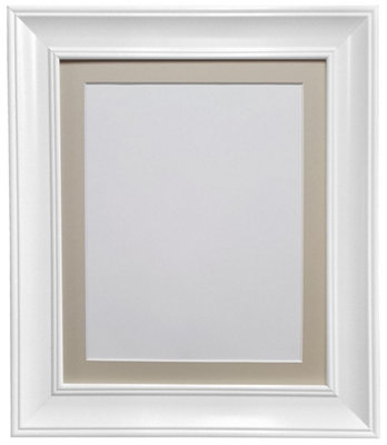 Scandi Vintage White Frame with Light Grey mount for Image Size 15 x 10 Inch