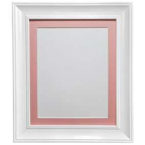 Scandi Vintage White Frame with Pink mount for Image Size 10 x 4 Inch