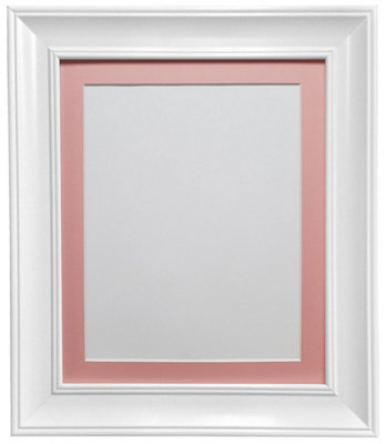 Scandi Vintage White Frame with Pink mount for Image Size 14 x 11 Inch