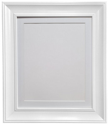 Scandi Vintage White Frame with White Mount for Image Size 10 x 4 Inch