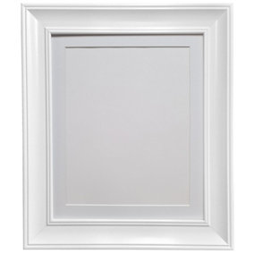 Scandi Vintage White Frame with White Mount for Image Size 10 x 4 Inch