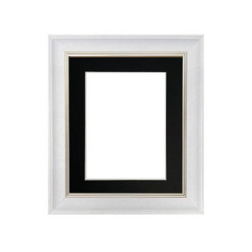 Scandi White Speckled Frame with Black Mount for Image Size 10 x 4 Inch