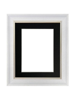 Scandi White Speckled Frame with Black Mount for Image Size 10 x 8 Inch