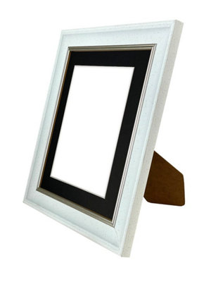 Scandi White Speckled Frame with Black Mount for Image Size 10 x 8 Inch