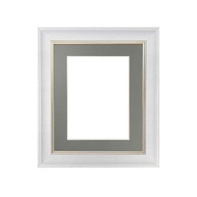 Scandi White Speckled Frame with Dark Grey Mount for Image Size 12 x 10 Inch