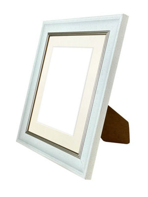 Scandi White Speckled Frame with Ivory Mount for Image Size 6 x 4 Inch