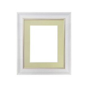 Scandi White Speckled Frame with Light Grey Mount for Image Size 10 x 4 Inch