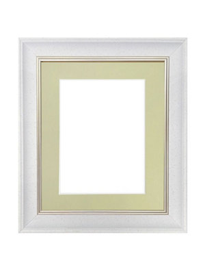 Scandi White Speckled Frame with Light Grey Mount for Image Size 10 x 8 Inch