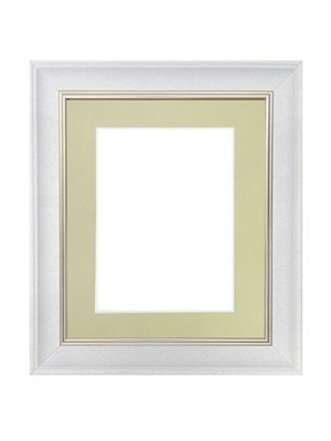 Scandi White Speckled Frame with Light Grey Mount for Image Size 14 x 8 Inch