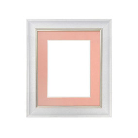 Scandi White Speckled Frame with Pink Mount for Image Size 10 x 4 Inch