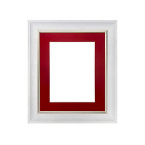 Scandi White Speckled Frame with Red Mount for Image Size 10 x 4 Inch