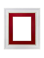 Scandi White Speckled Frame with Red Mount for Image Size 16 x 12 Inch