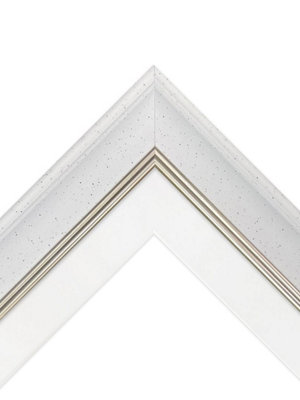 Scandi White Speckled Frame with White Mount for Image Size 12 x 10 Inch