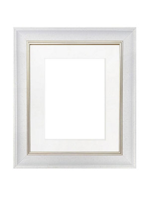 Scandi White Speckled Frame with White Mount for Image Size 30 x 40 CM