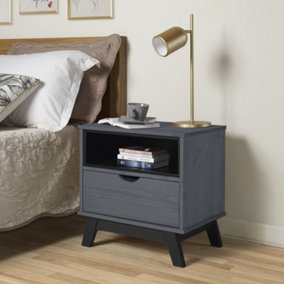 Scandian Grey Bedside Cabinet Height-51cm Width-49cm Depth-35cm