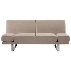 Scandinavian Fabric Sofa Bed Beige YORK