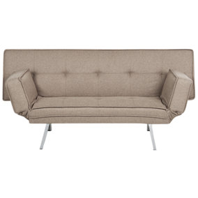 Scandinavian Fabric Sofa Bed Brown BRISTOL