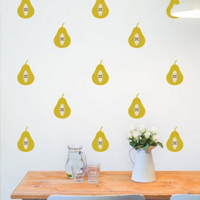 Scandinavian Pear Kitchen Wall Stickers - Set of 36