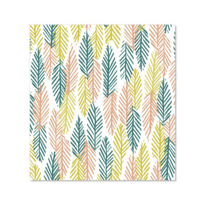Scandinavian Style Foliage Premium Glass Kitchen Splashback W600mm x H600mm