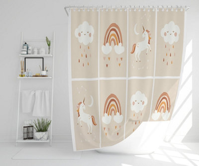 Scandinavian Style Kids Room Decoration. Cute Hand Drawn Unicorn, Rainbow and Cloud (Shower Curtain) / Default Title Price Comparisons | Compare The Build