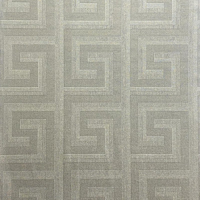 Scapi Greek Key Grey Wallpaper Modern Textured Paste The Wall Vinyl